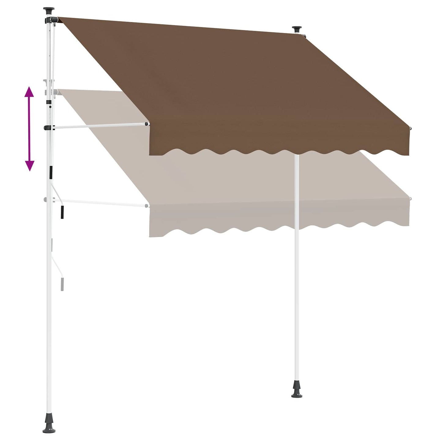 Manuell utskiftbar markise Gråbrun 250 cm