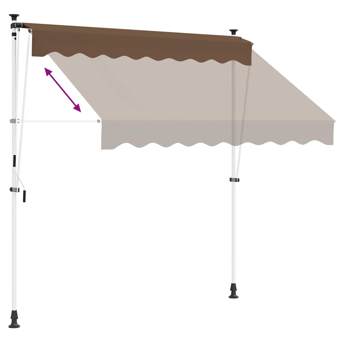 Manuell utskiftbar markise Gråbrun 350 cm