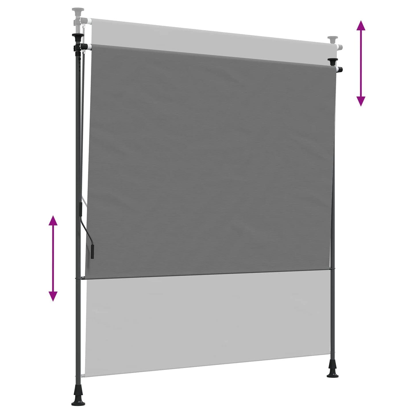 Utendørs Rullegardin Lysegrå 100 x 270 cm