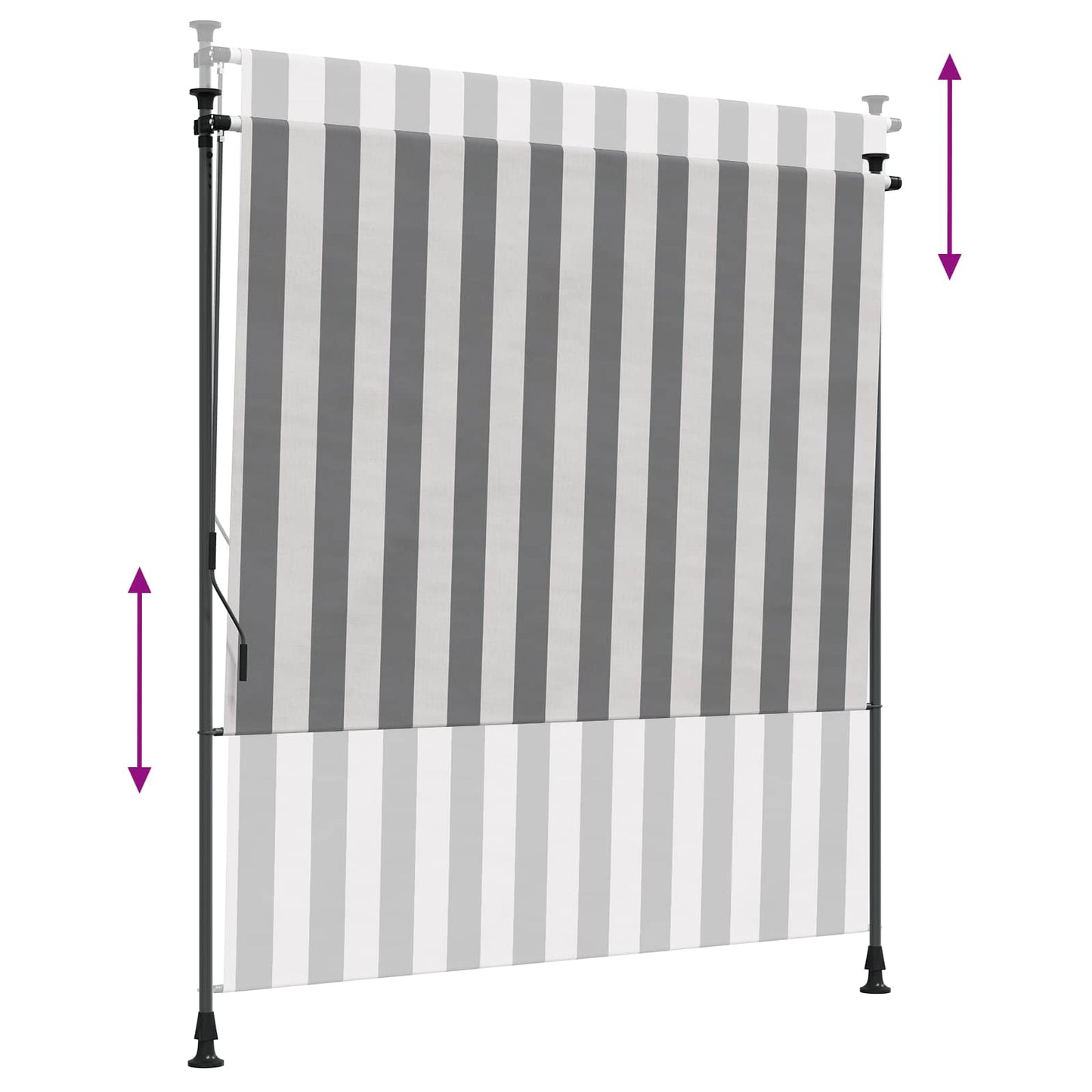 Utendørs Rullegardin Antrasitt og Hvit 120 x 270 cm