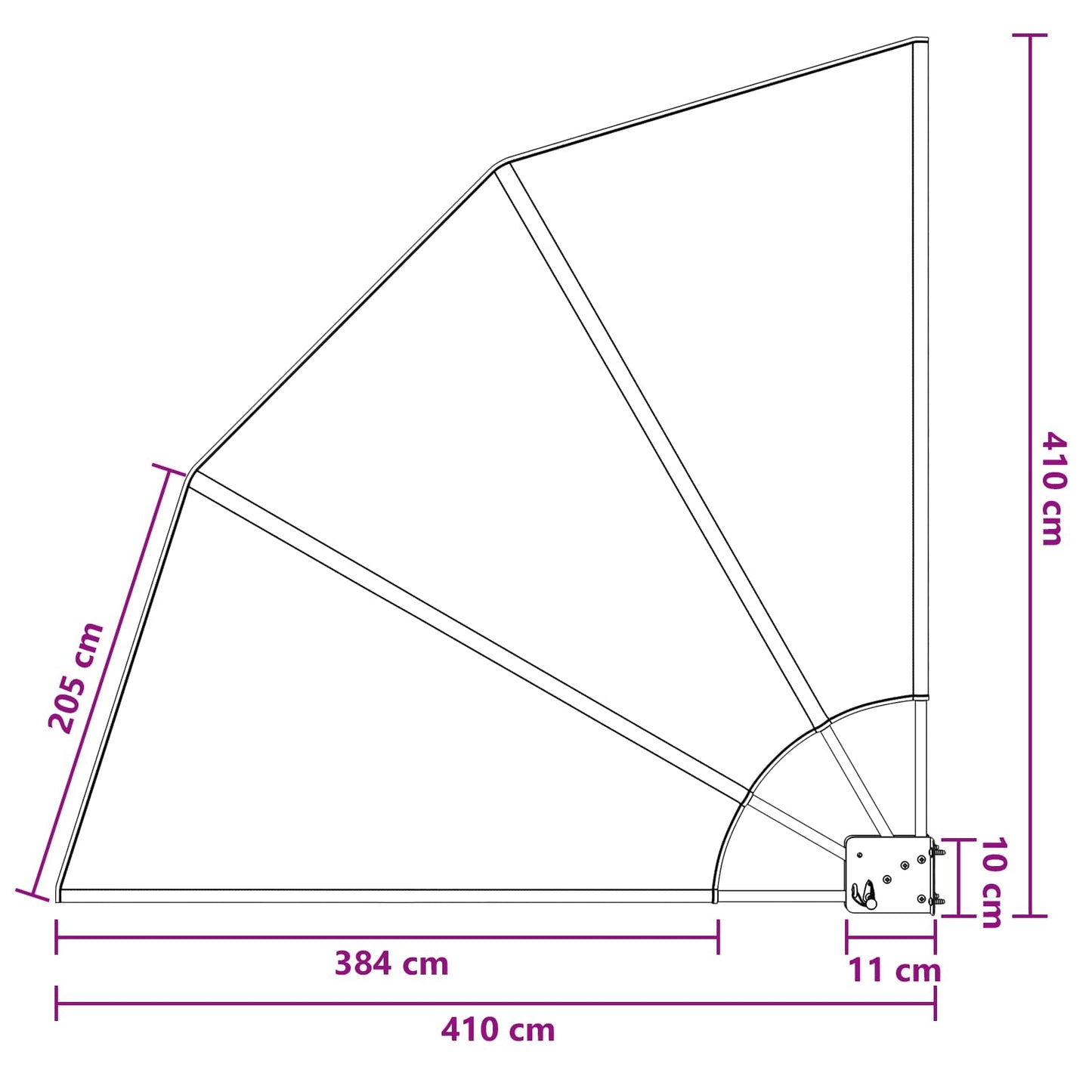 Balkong privat skjerm 140 x 140 cm Polyester Brun