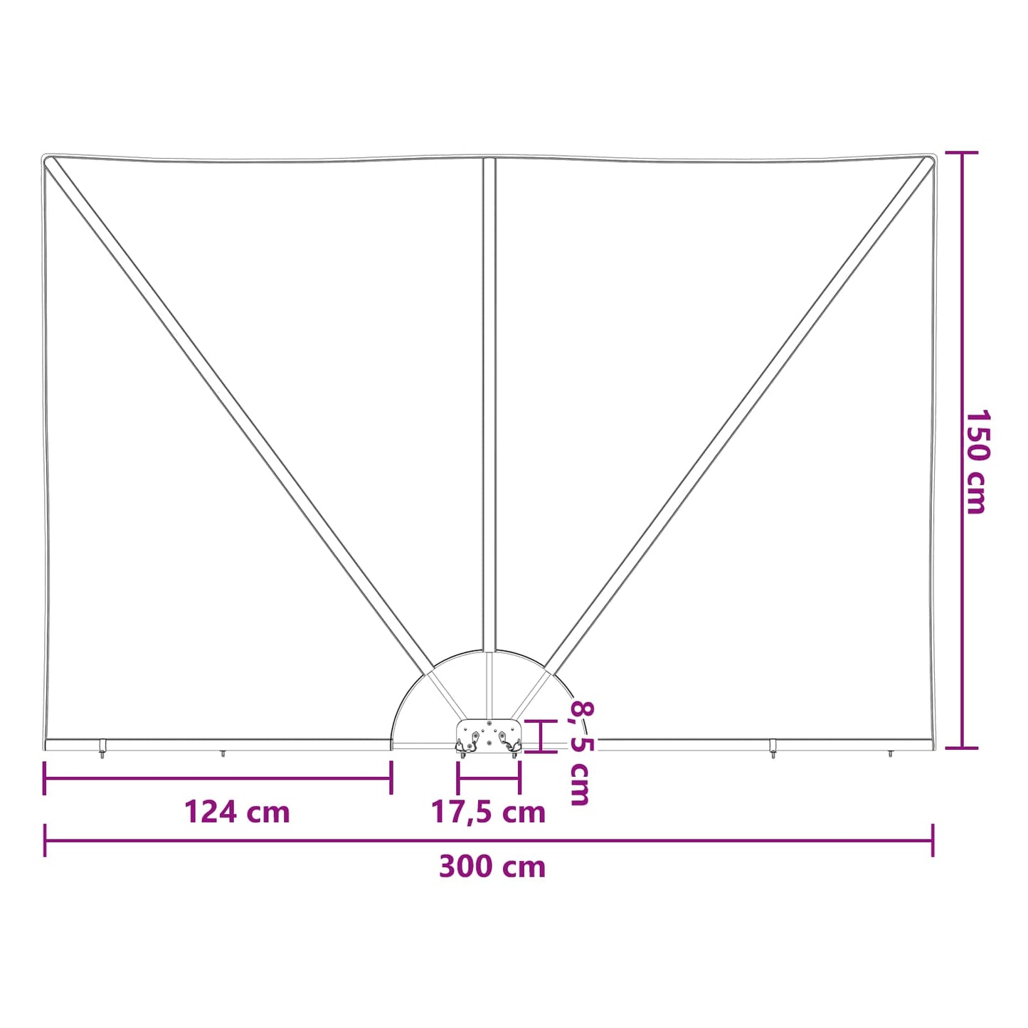 Balkong privat skjerm 150 x 300 cm Polyester Rektangulær Brun