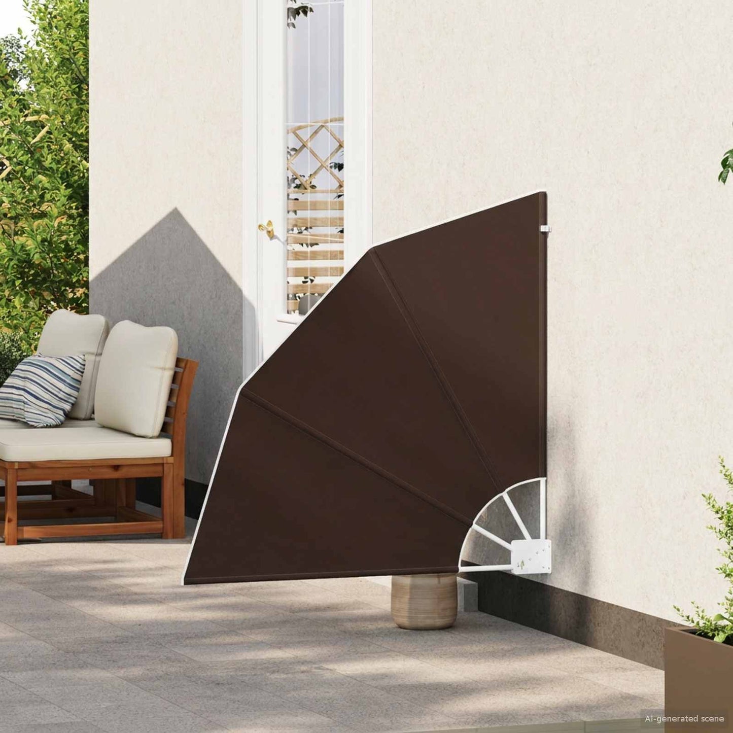 Balkong privat skjerm 115 x 115 cm Polyester Brun