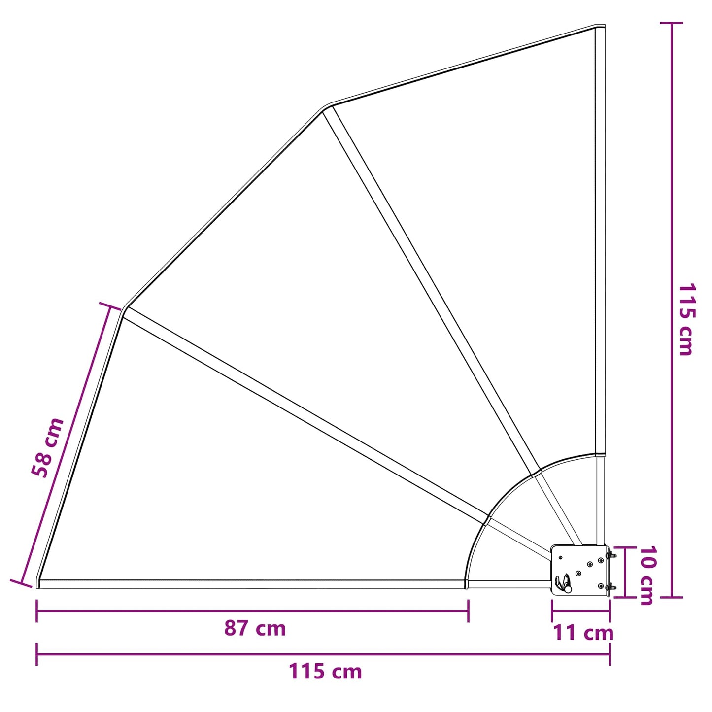 Balkong privat skjerm 115 x 115 cm Polyester Brun