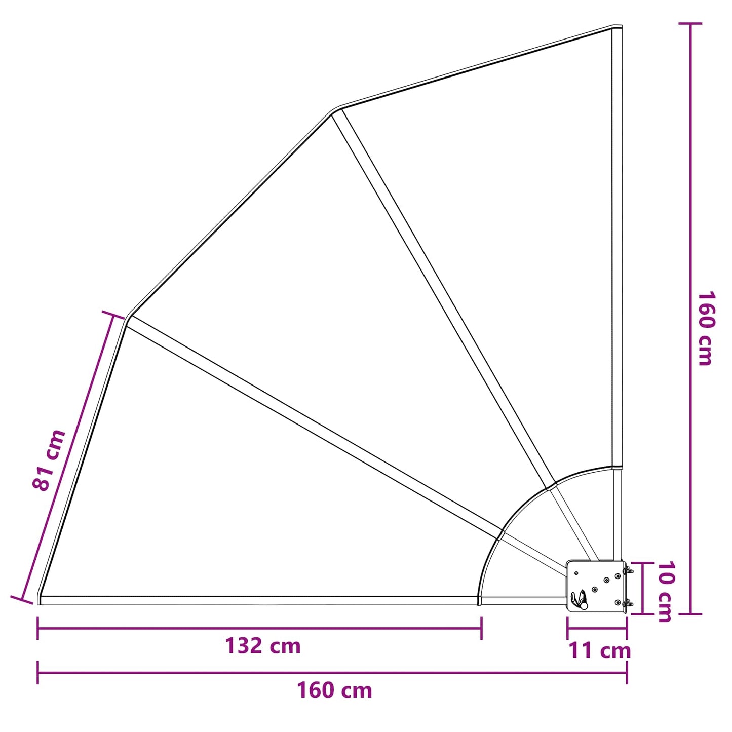 Balkong privat skjerm 160 x 160 cm Polyester Brun
