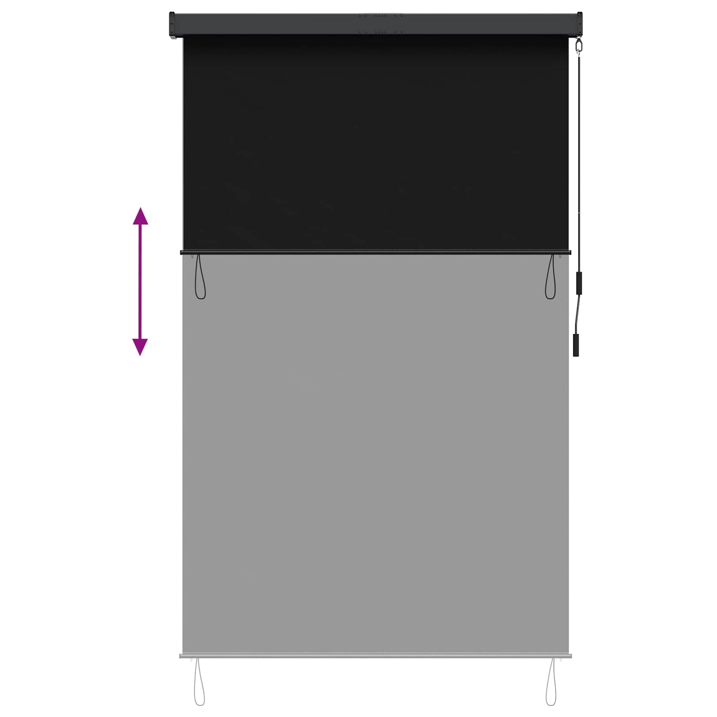 Rullegardin Svart 60 x 250 cm Stoff og Aluminium