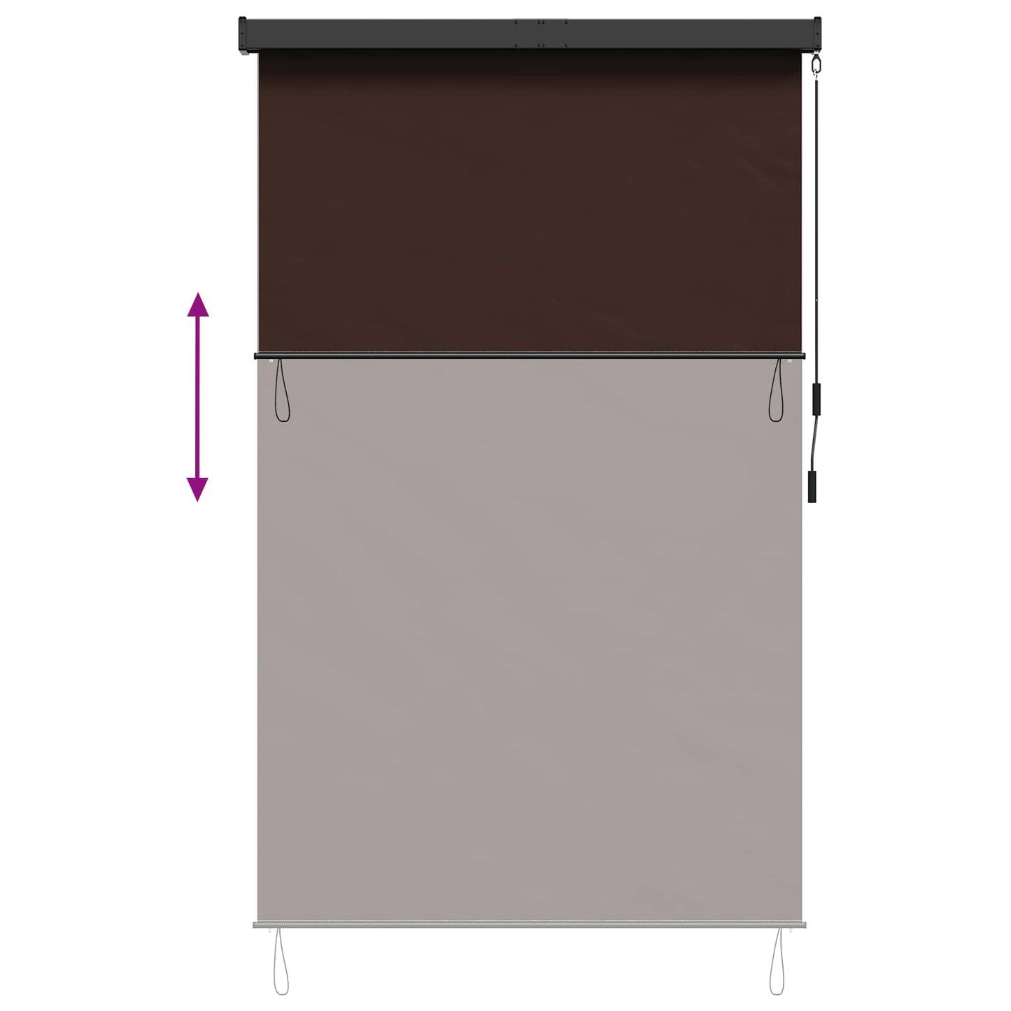 Rullegardin Brun 60 x 250 cm Stoff og Aluminium