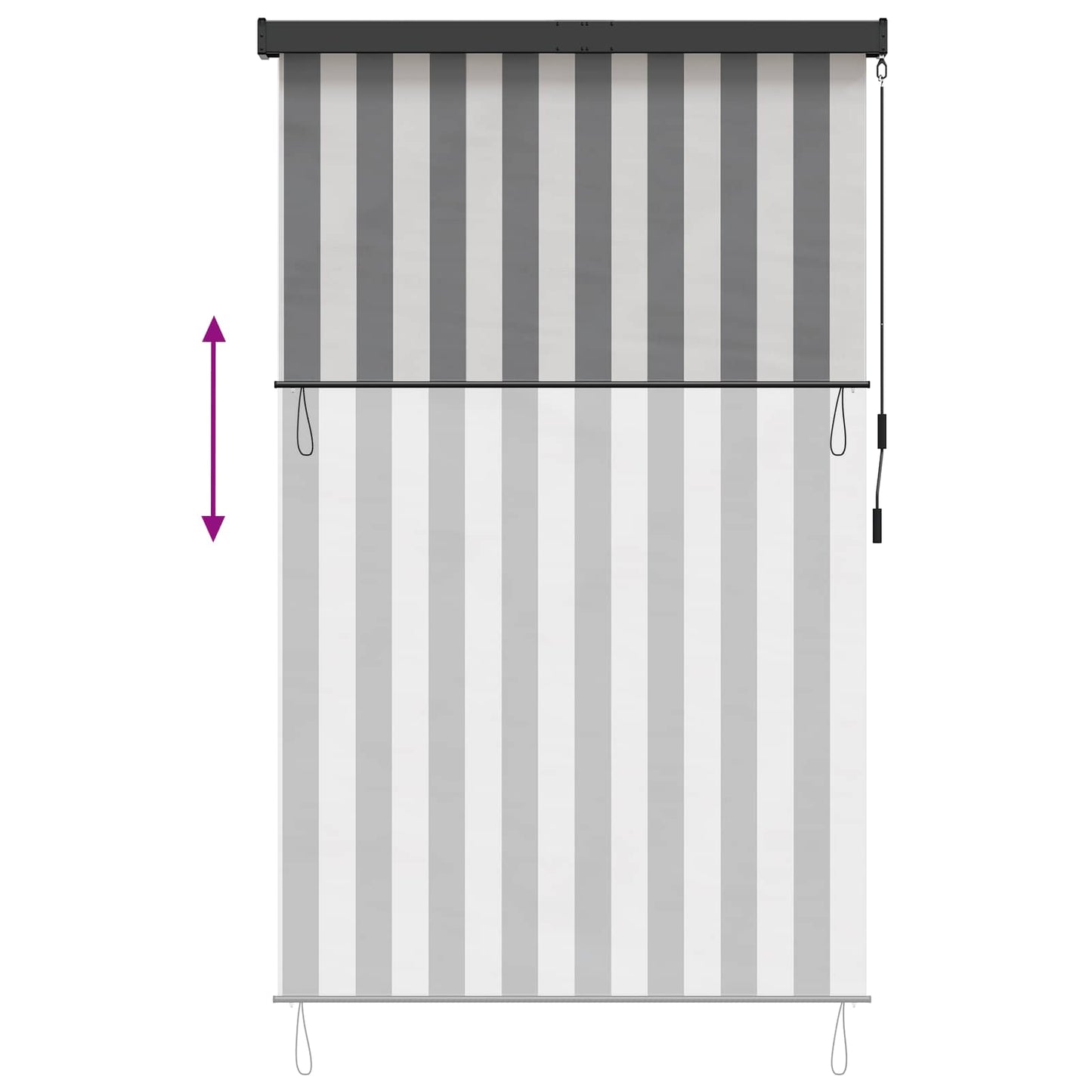 Rullegardin Antrasitt og Hvit 80 x 250 cm Stoff og Aluminium
