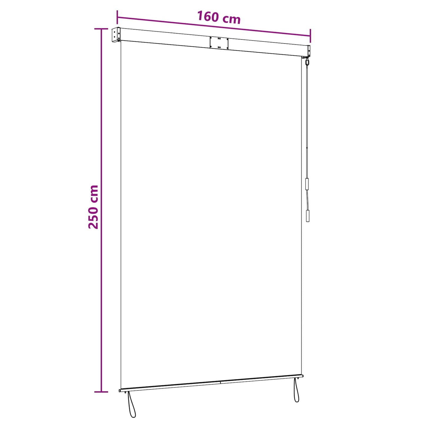 Rullegardin Brun 160 x 250 cm Stoff og Aluminium