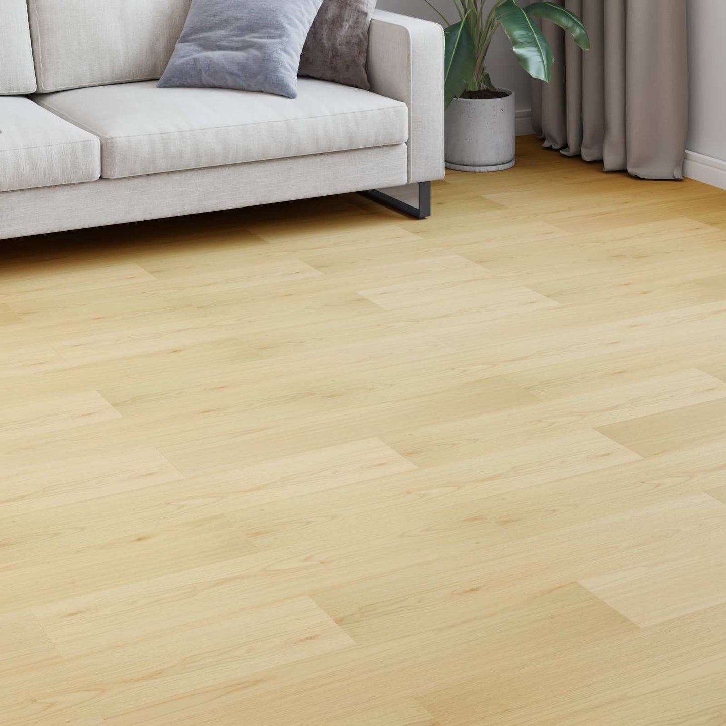 Laminatgulv 15 pcs Myk beige 101 x 20 x 0,8 cm Konstruert tre