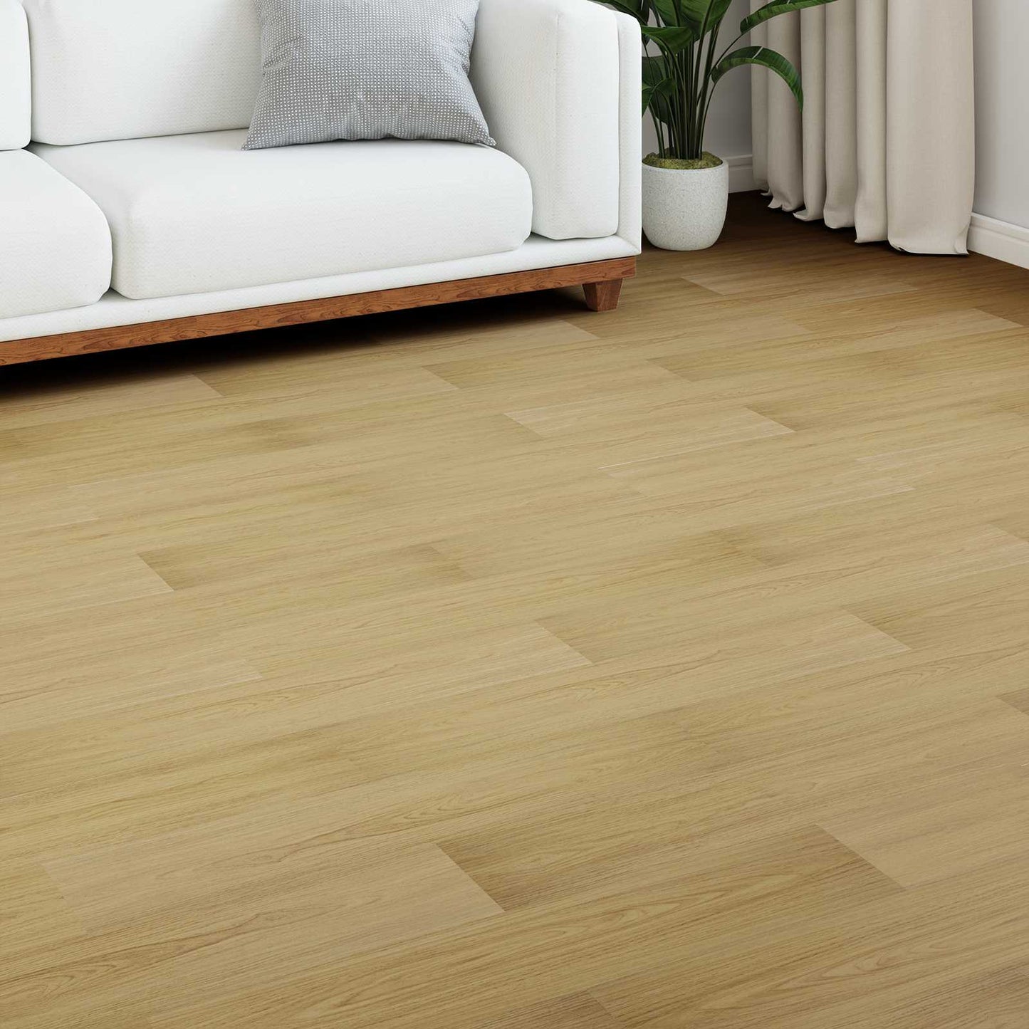 Laminatgulv 15 pcs Blek krem 101 x 20 x 0,8 cm Konstruert tre