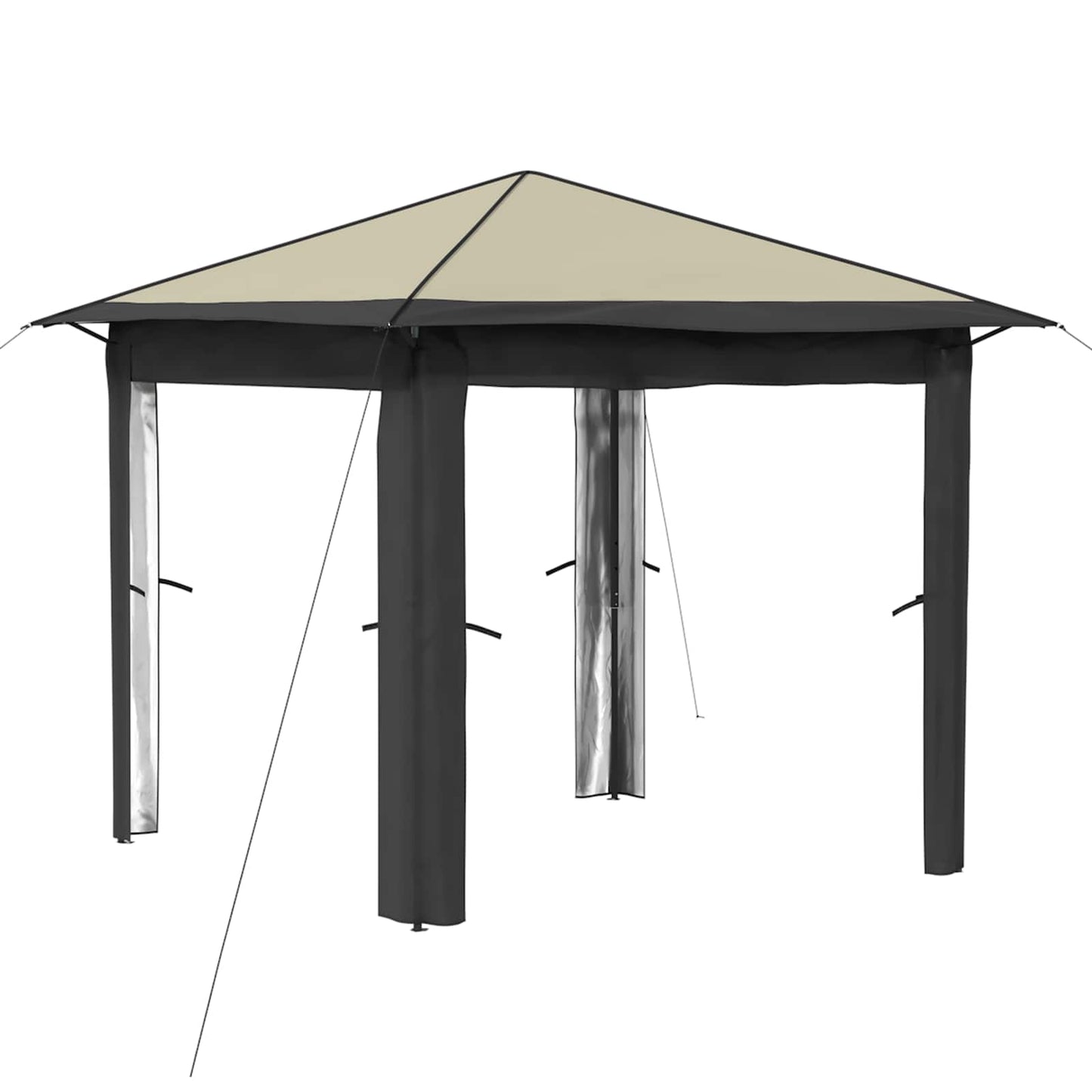 Gazebo uten sidevegg 2,6 x 2,6 m Krem og Antrasitt