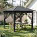 Gazebo med 4 sidevegger 2,6 x 2,6 m Lysegrå og antrasitt
