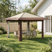 Gazebo uten sidevegg 3,3 x 3,3 m Krem og brun