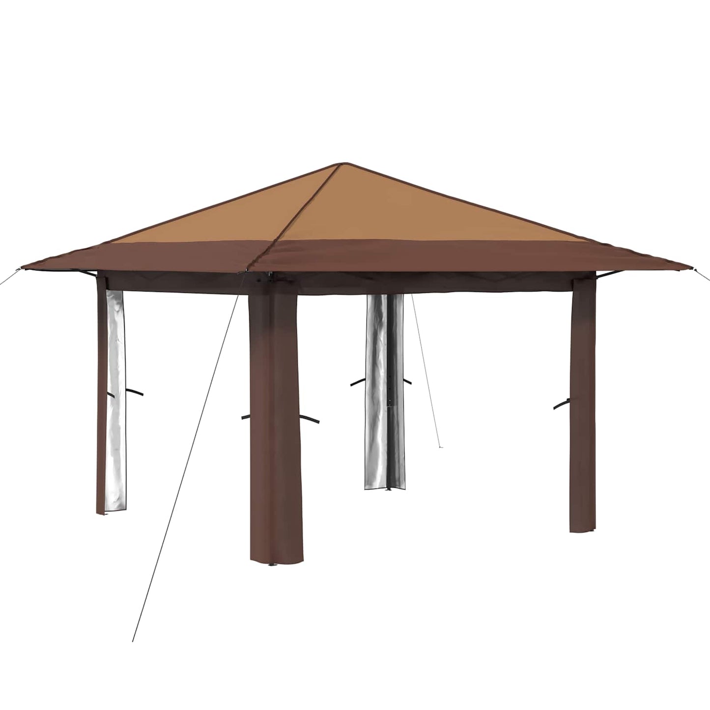 Gazebo uten sidevegg 3,3 x 3,3 m Beige og Brun