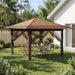 Gazebo med 4 sidevegger 3,3 x 3,3 m Beige og Brun