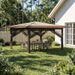 Gazebo med 4 sidevegger 4 x 4 m Krem og brun