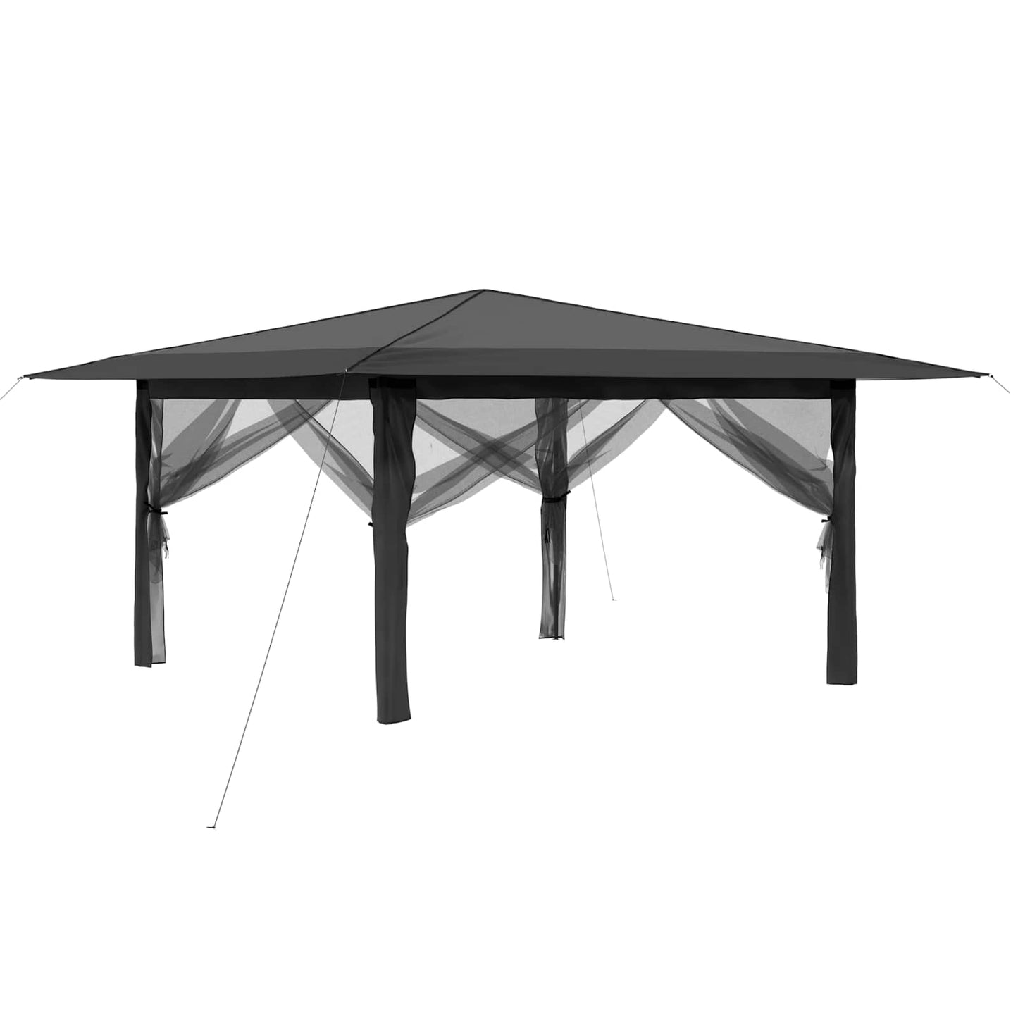 Gazebo med 4 sidevegger 4 x 4 m Lysegrå og antrasitt