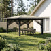 Gazebo med 4 sidevegger 4 x 4 m Krem og Antrasitt