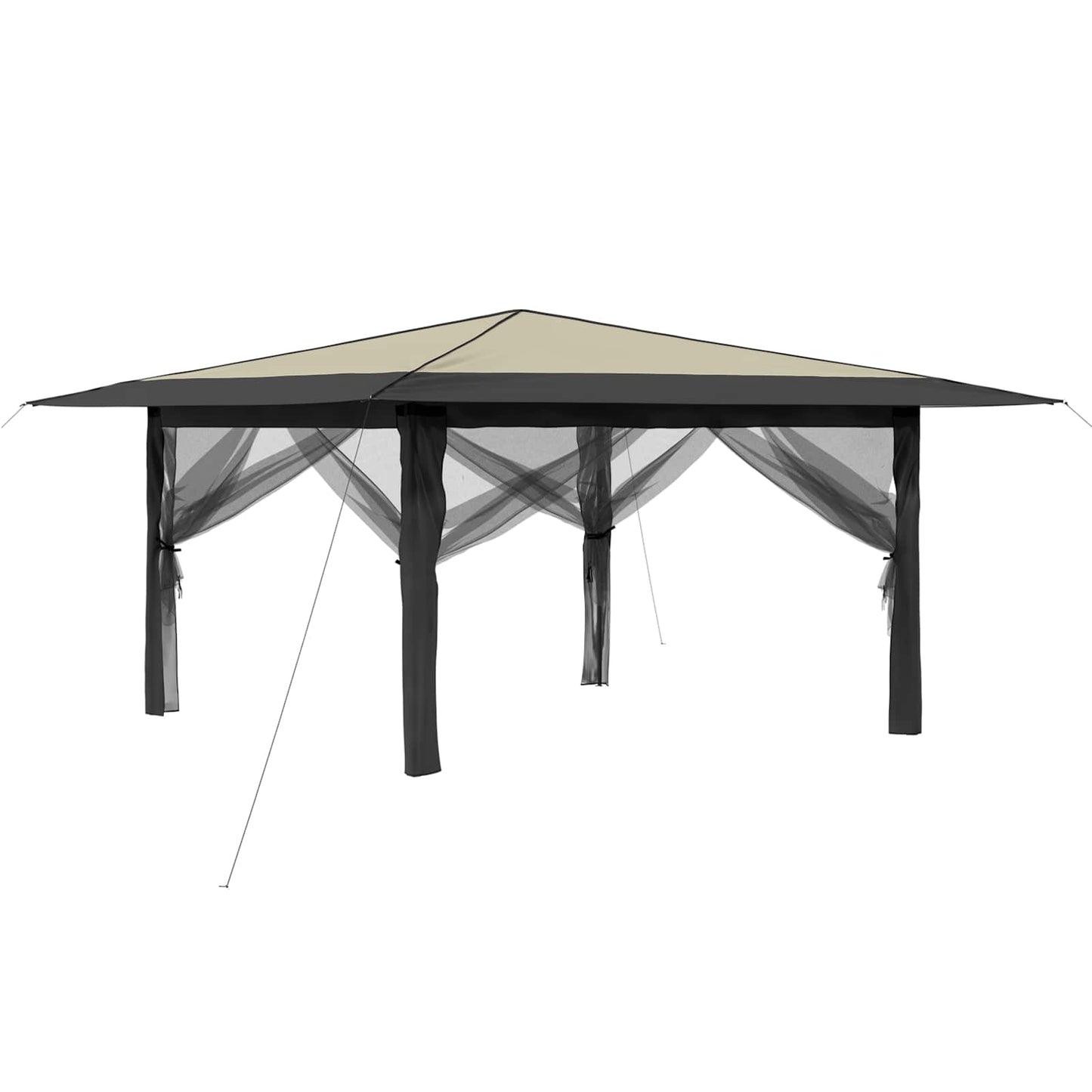 Gazebo med 4 sidevegger 4 x 4 m Krem og Antrasitt