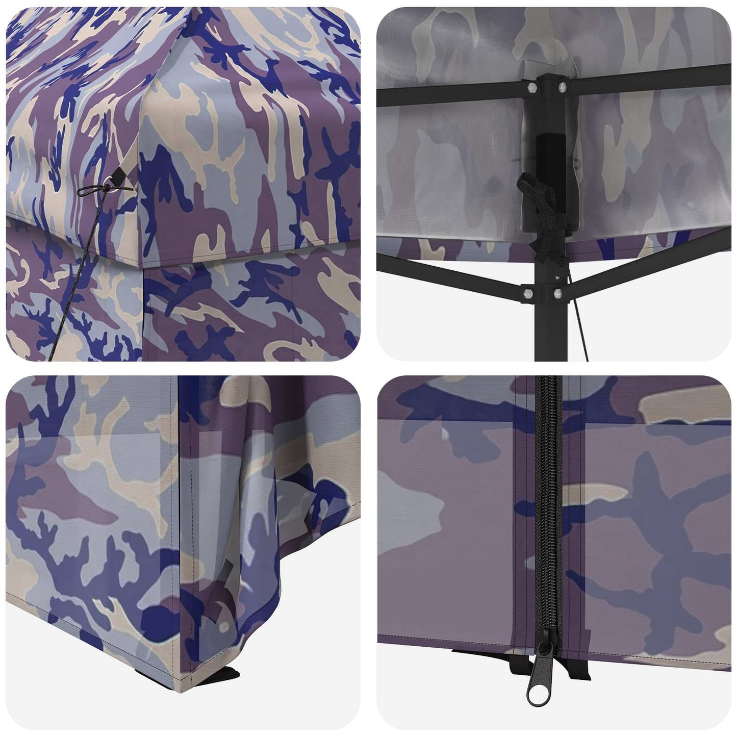 Pop-up Gazebo med 4 Sidevegger 2,95 x 4,1 m Blå Kamuflasje