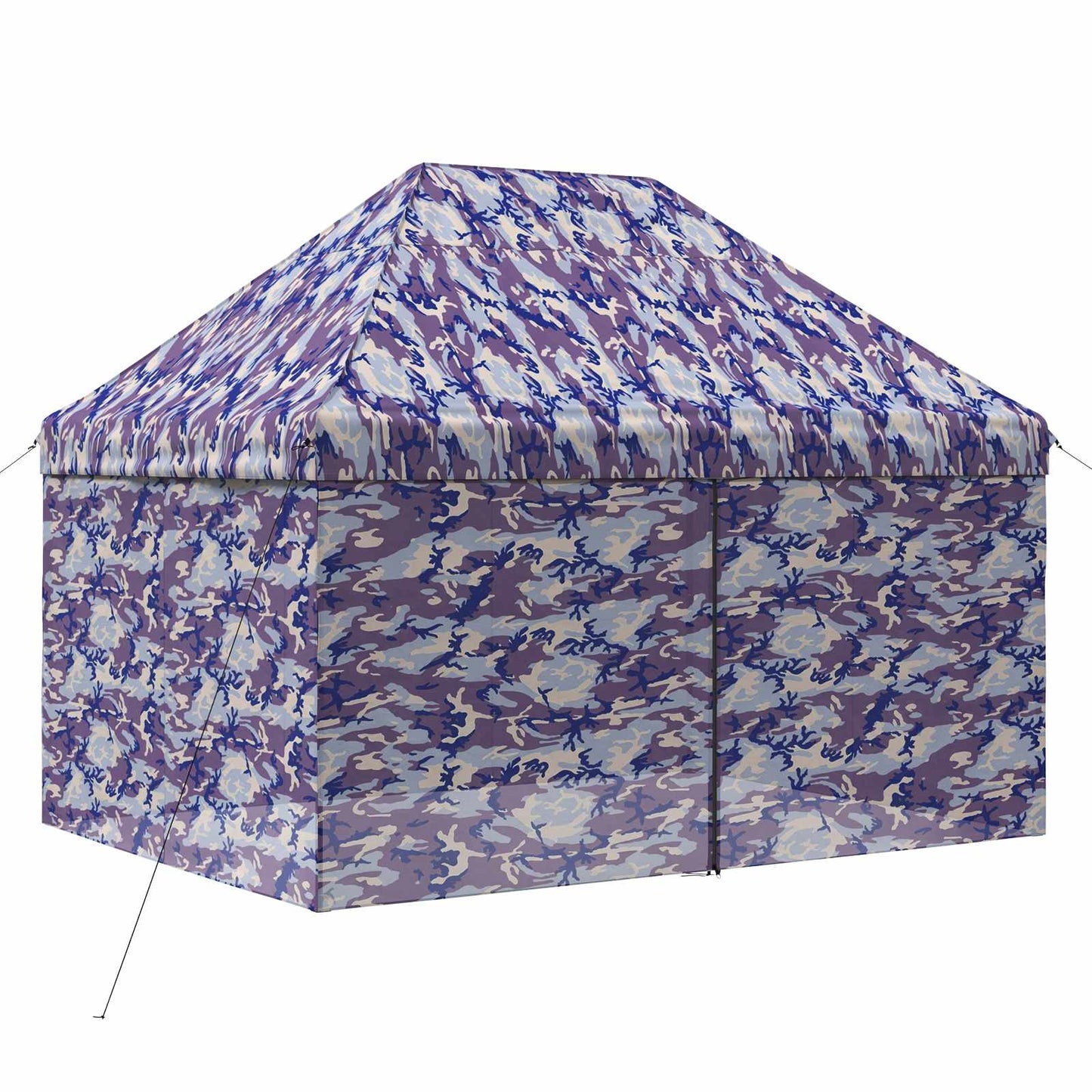 Pop-up Gazebo med 4 Sidevegger 2,9 x 4,3 m Blå Kamuflasje