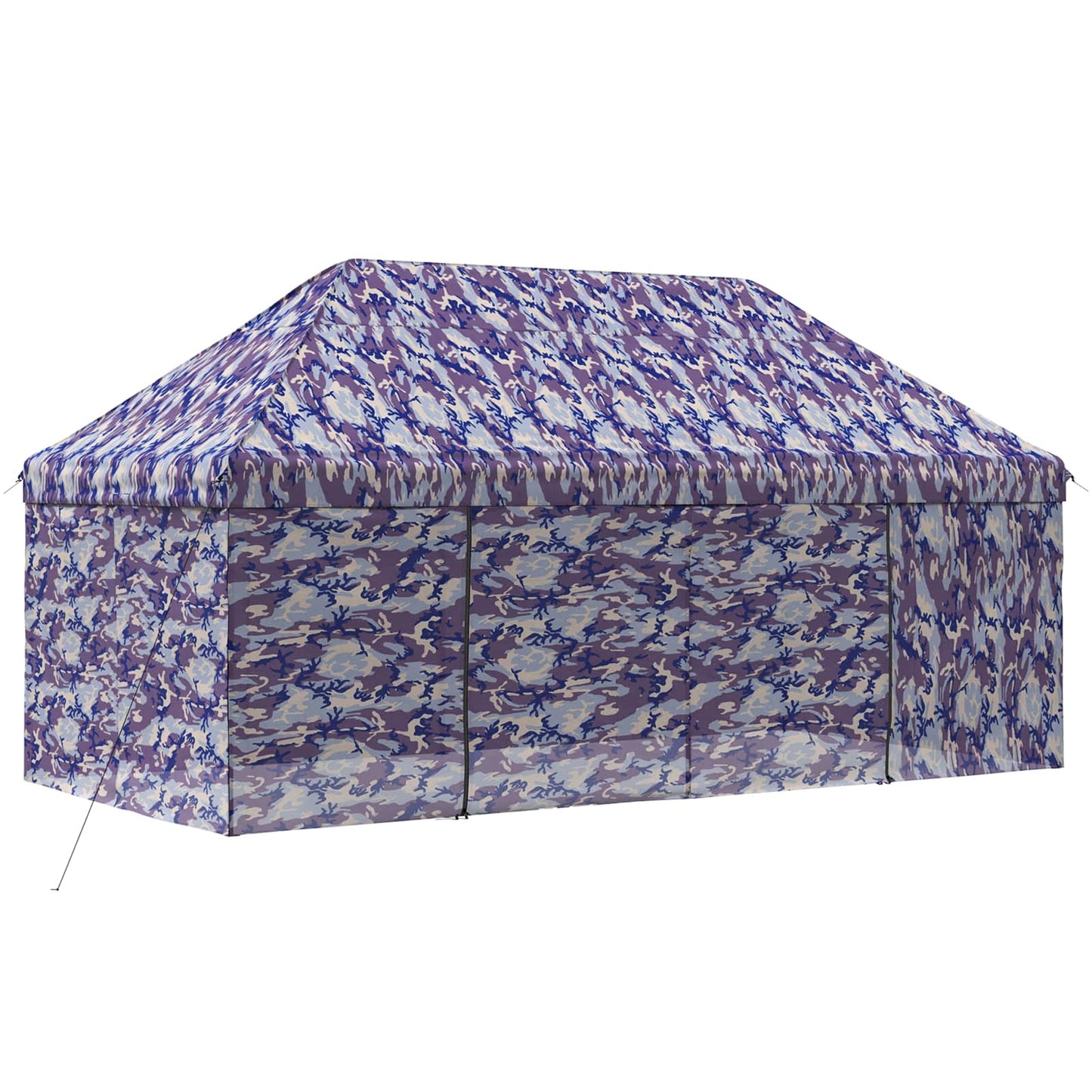 Pop-up Gazebo med 4 Sidevegger 3 x 6 m Blå Kamuflasje