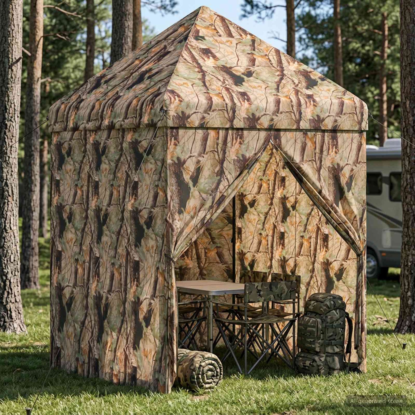 Pop-up Gazebo med 4 Sidevegger 2 x 2 m Skog camo