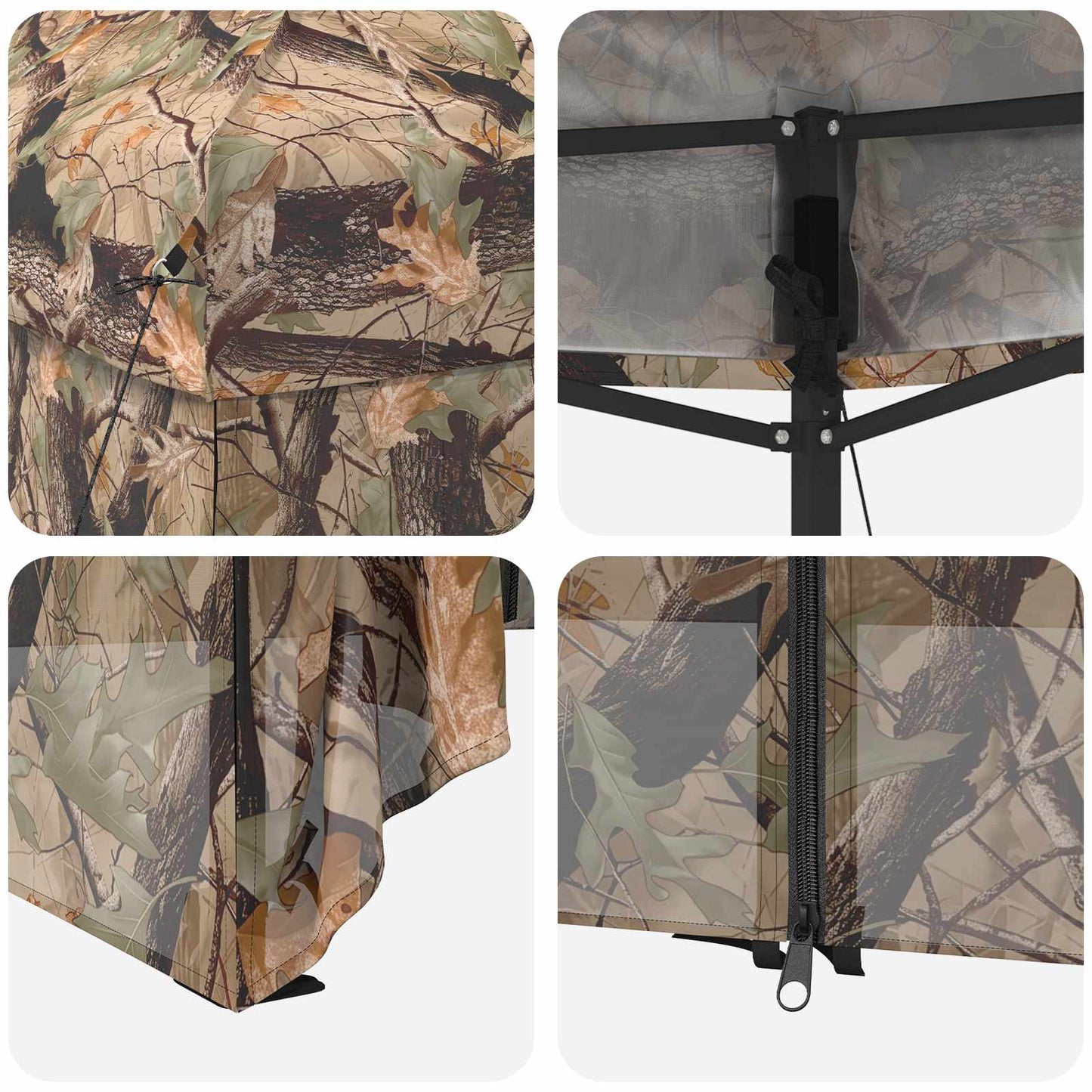 Pop-up Gazebo med 4 Sidevegger 3 x 4,5 m Skog camo