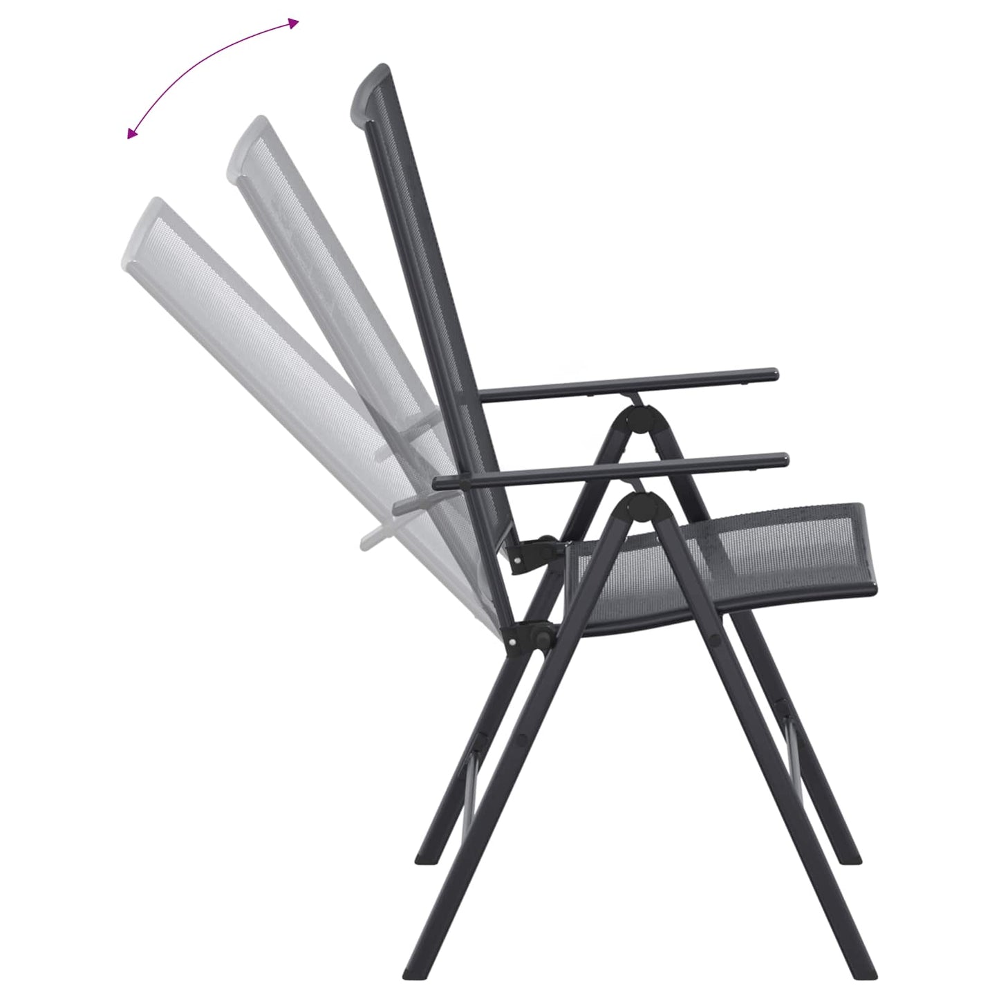 Hage Spisegruppe 9 pcs Antrasitt 212 x 90 x 76 cm Mesh og Stål
