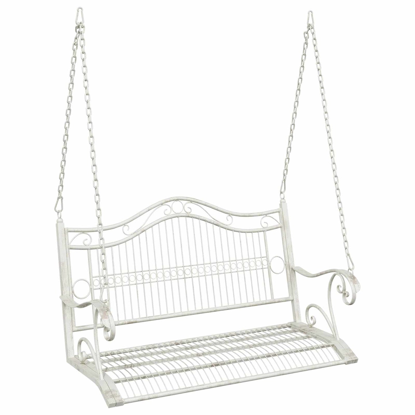 Svingbenk Stål 115 x 61 x 63 cm Antikk hvit