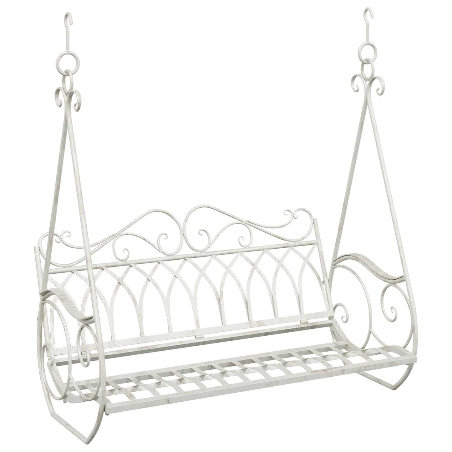 Svingbenk Stål 112 x 60 x 126,5 cm Antikk hvit