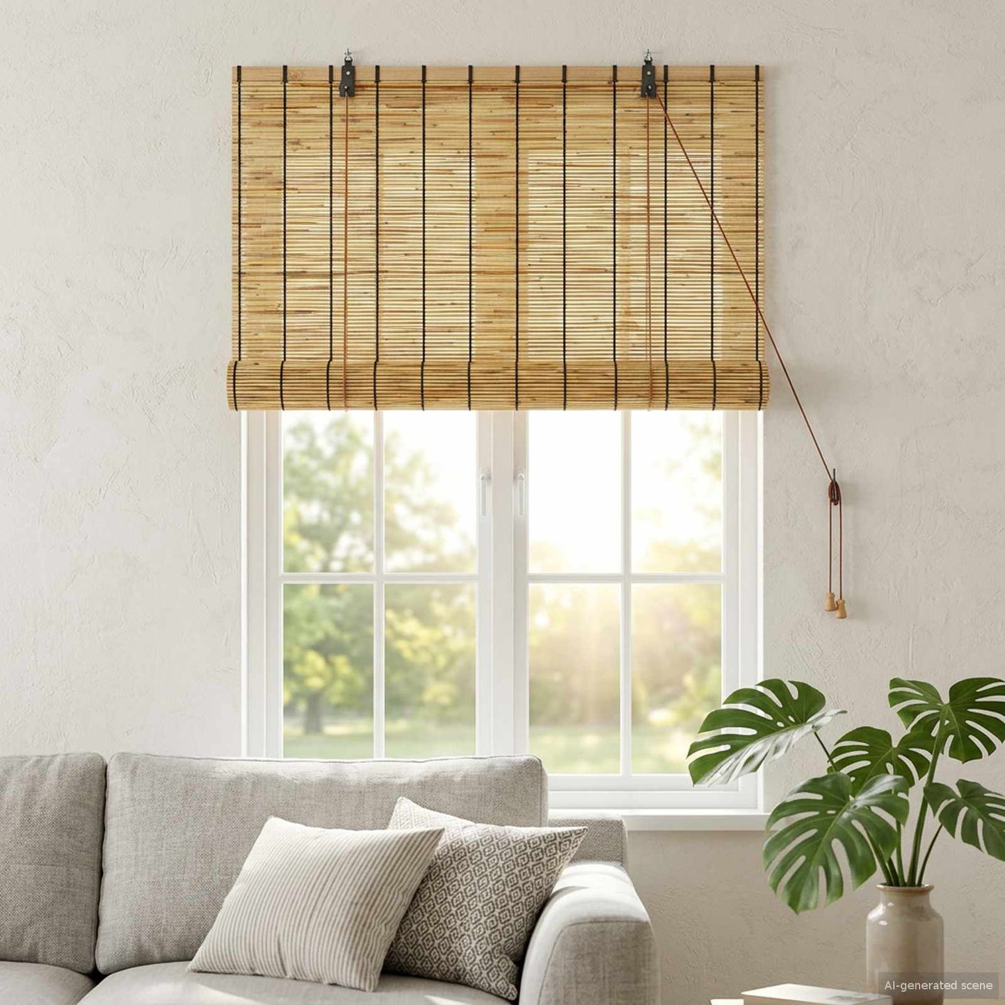 Rullegardin Naturlig 60 x 160 cm Siv