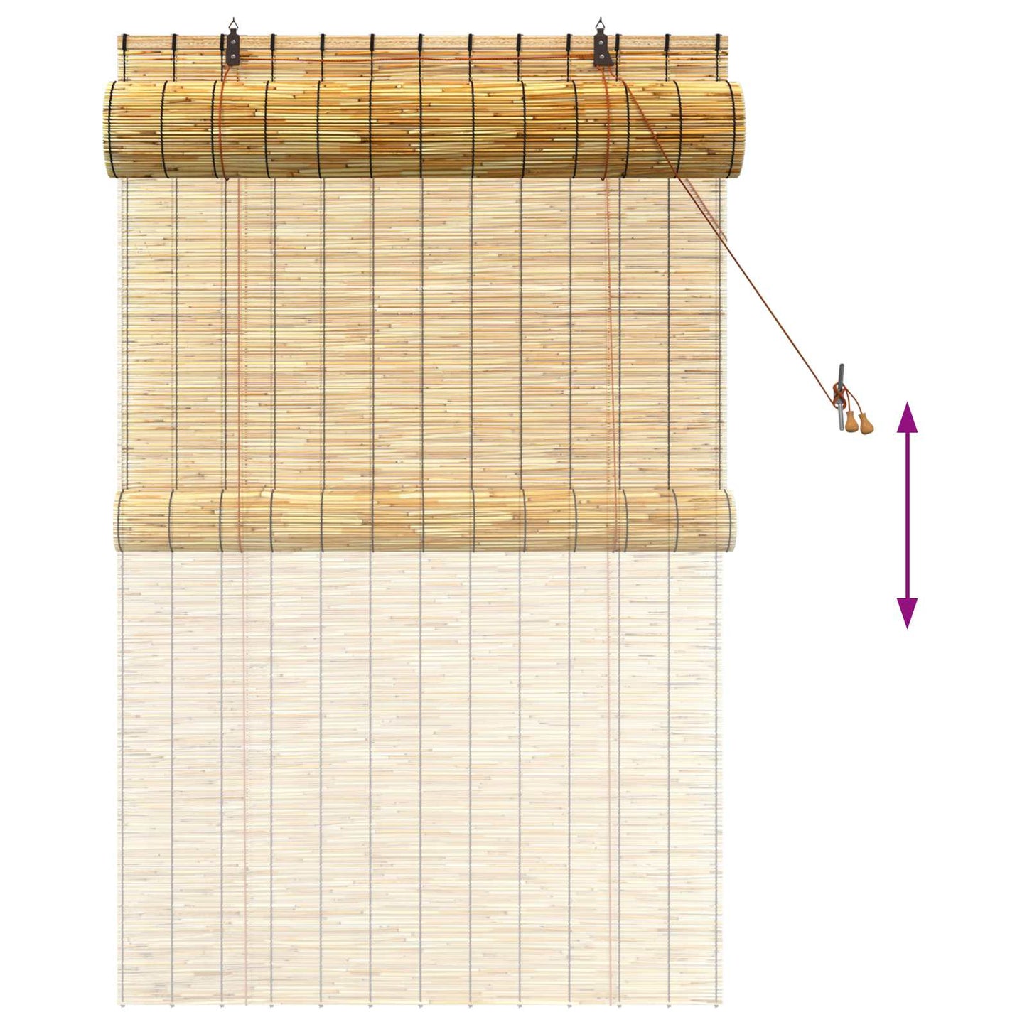 Rullegardin Naturlig 100 x 160 cm Siv