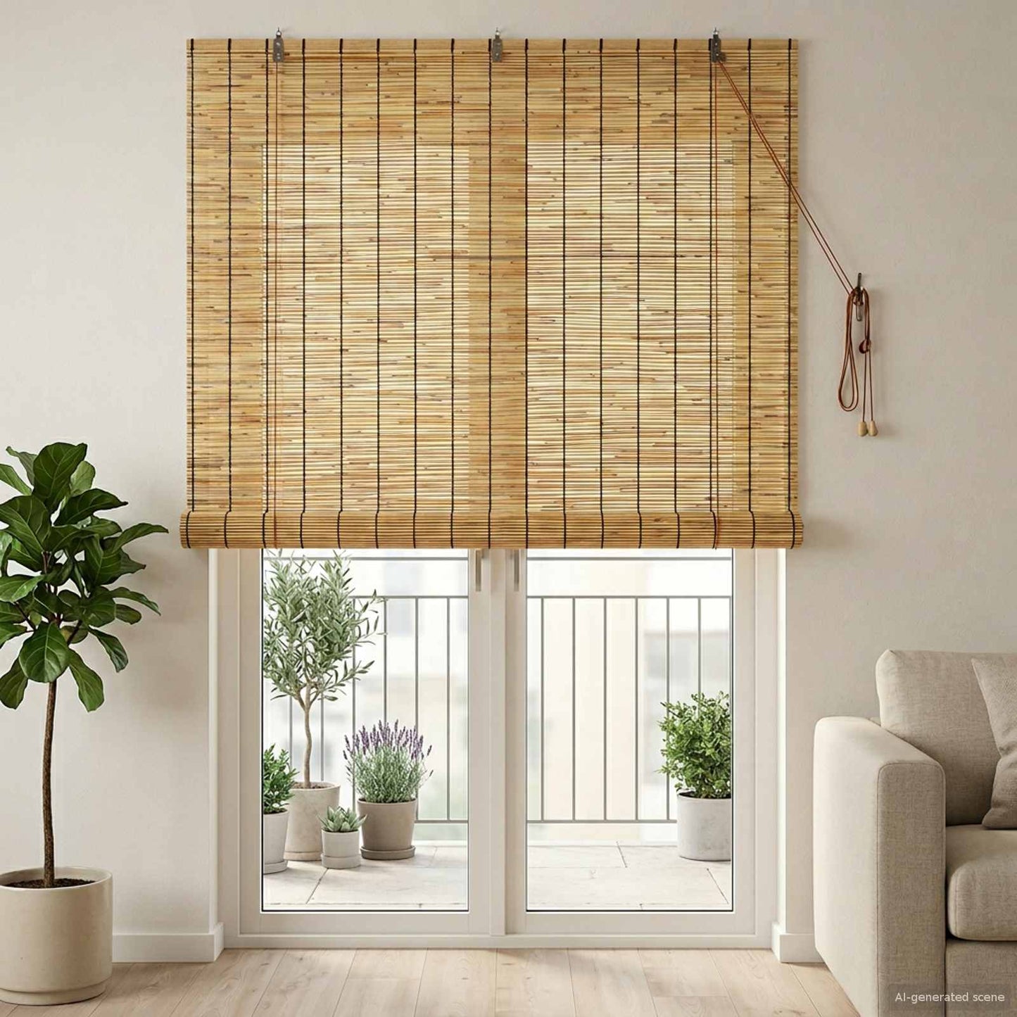 Rullegardin Naturlig 140 x 220 cm Siv