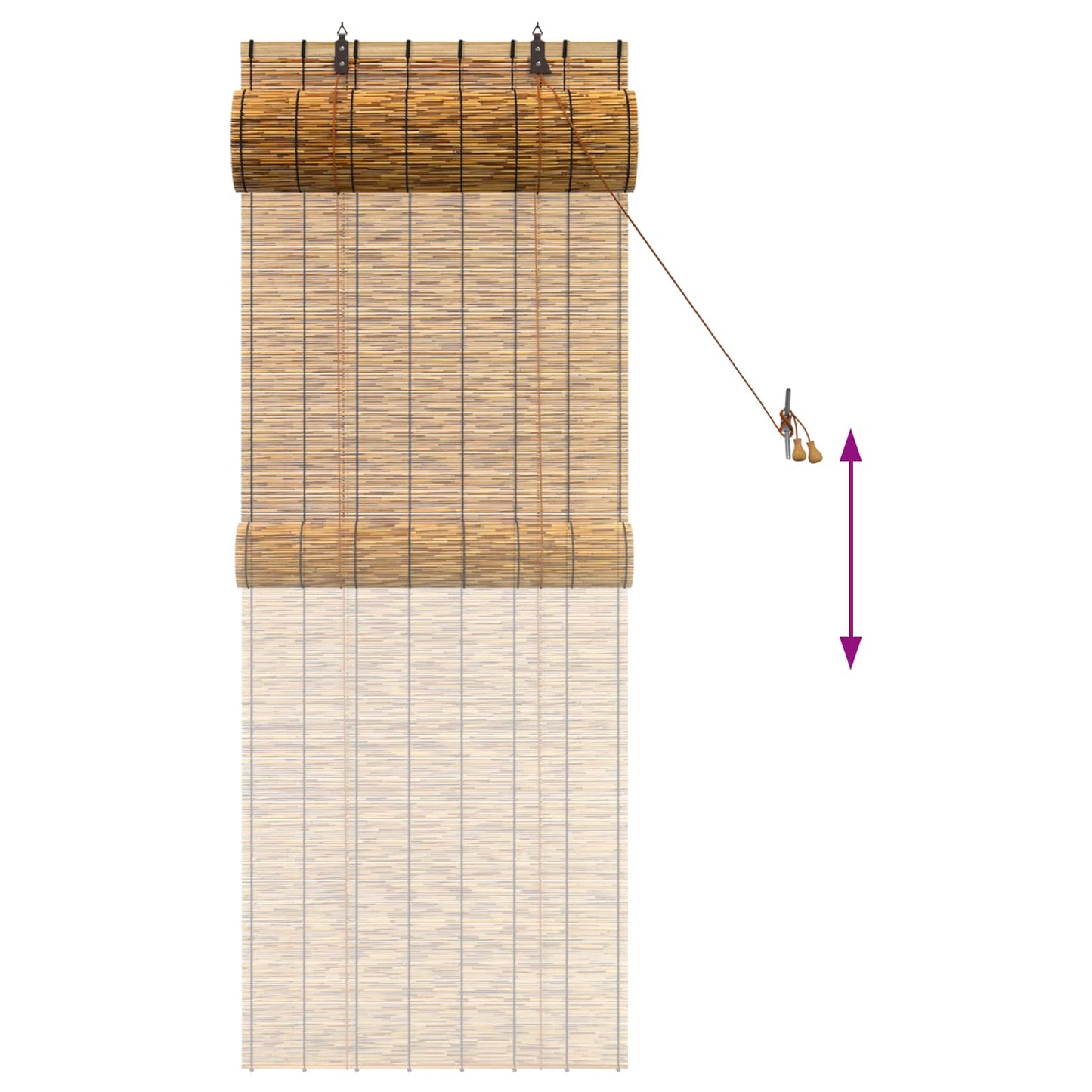 Rullegardin Brun 60 x 160 cm Siv