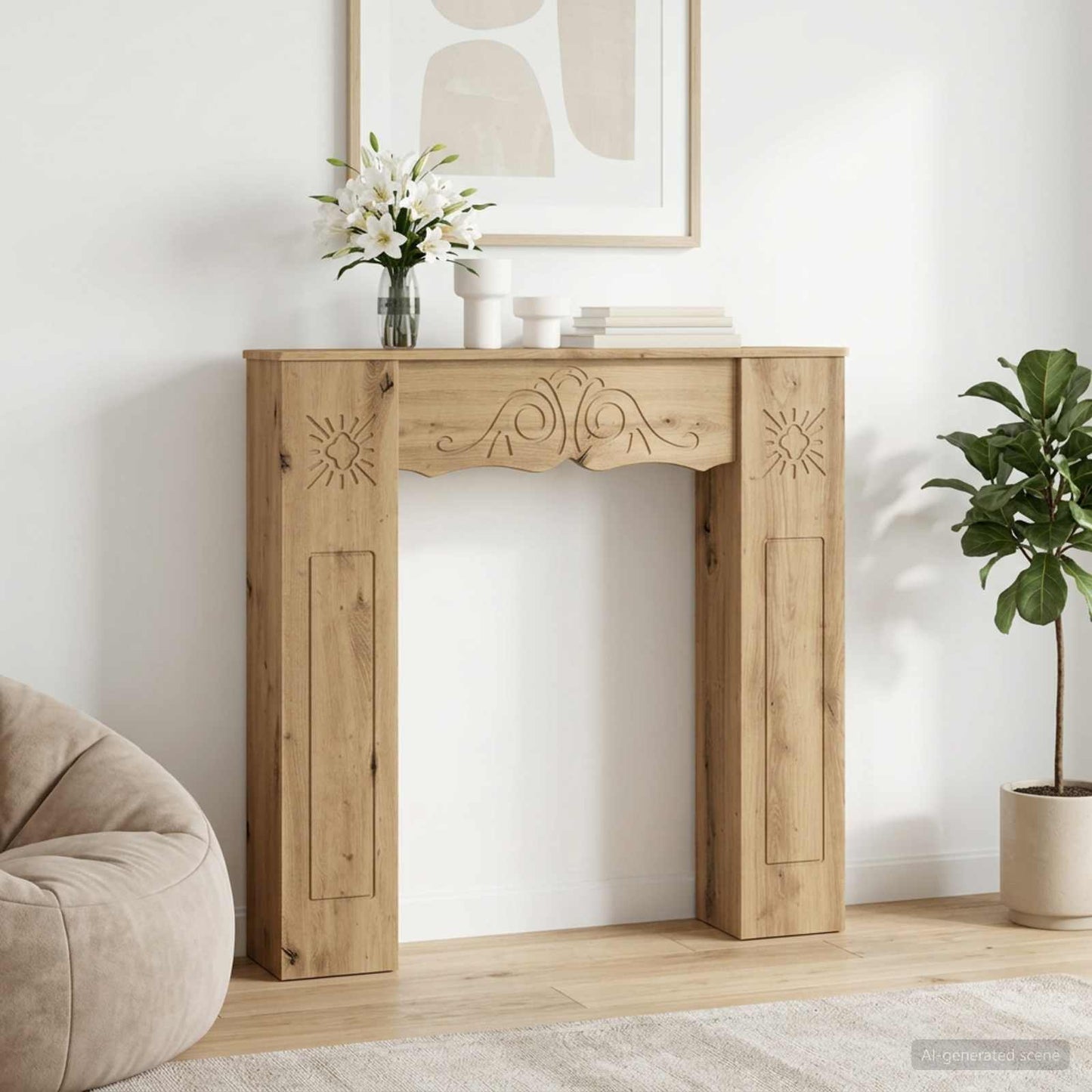 Peisramme Artisan eik 102 x 20 x 102 cm Konstruert tre