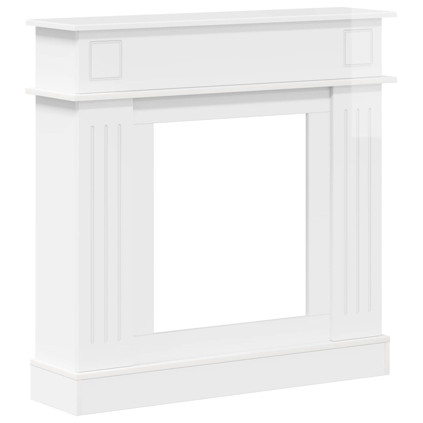 Peisramme Glanset Hvit 102 x 26 x 100 cm Konstruert tre