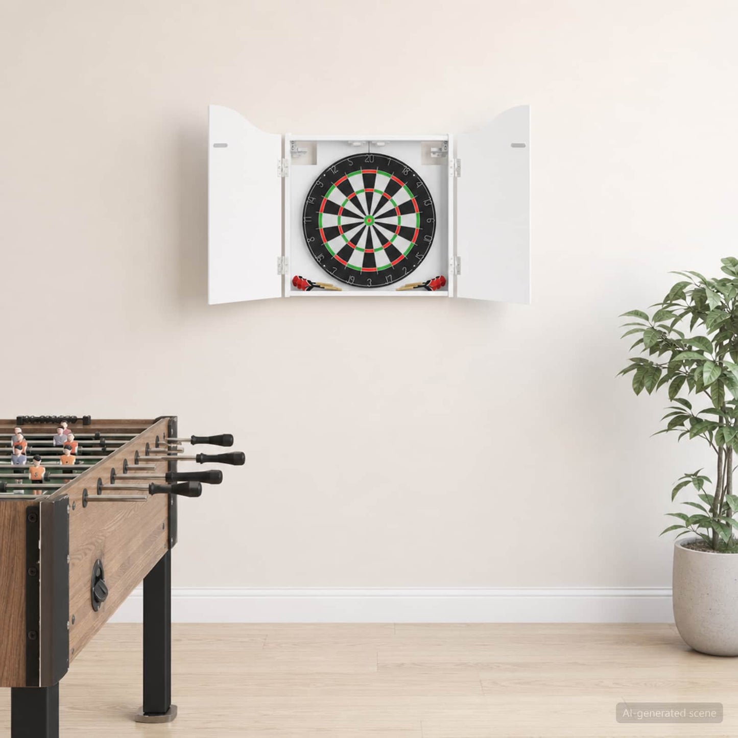 Dartbrettskap Hvit 56 x 12 x 63 cm Konstruert tre