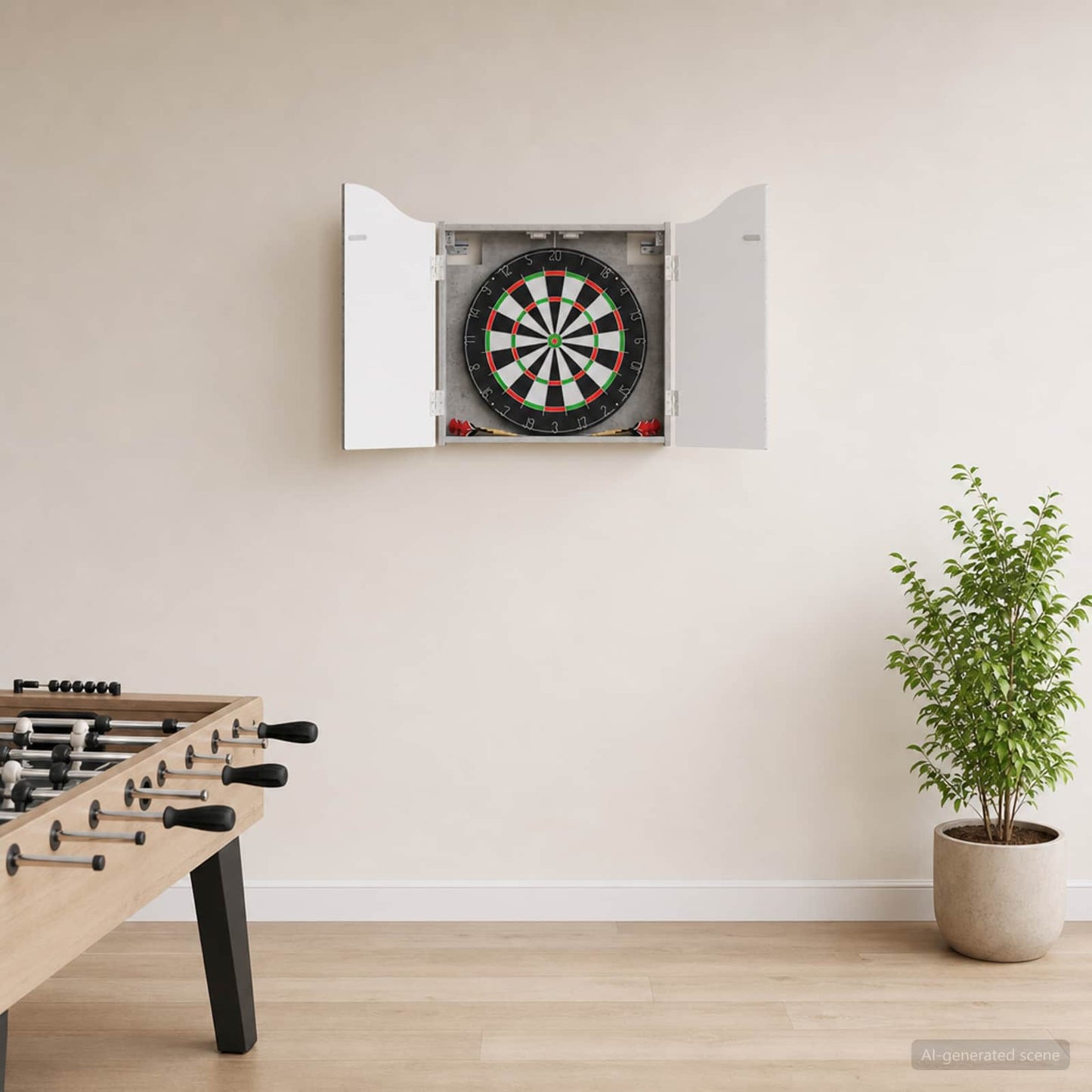 Dartbrettskap Betonggrå 56 x 12 x 63 cm Konstruert tre