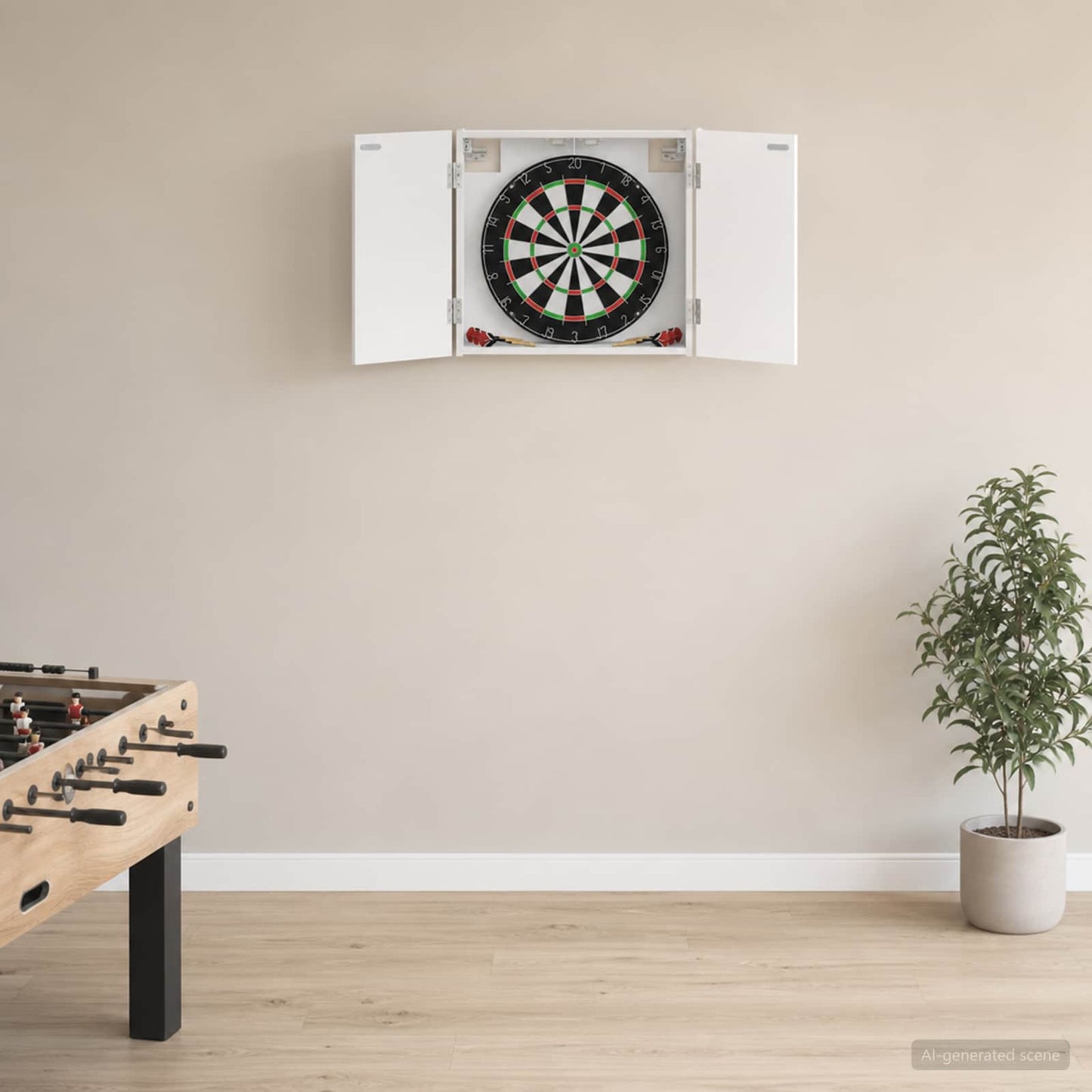 Dartbrettskap Hvit 56 x 12 x 53,5 cm Konstruert tre