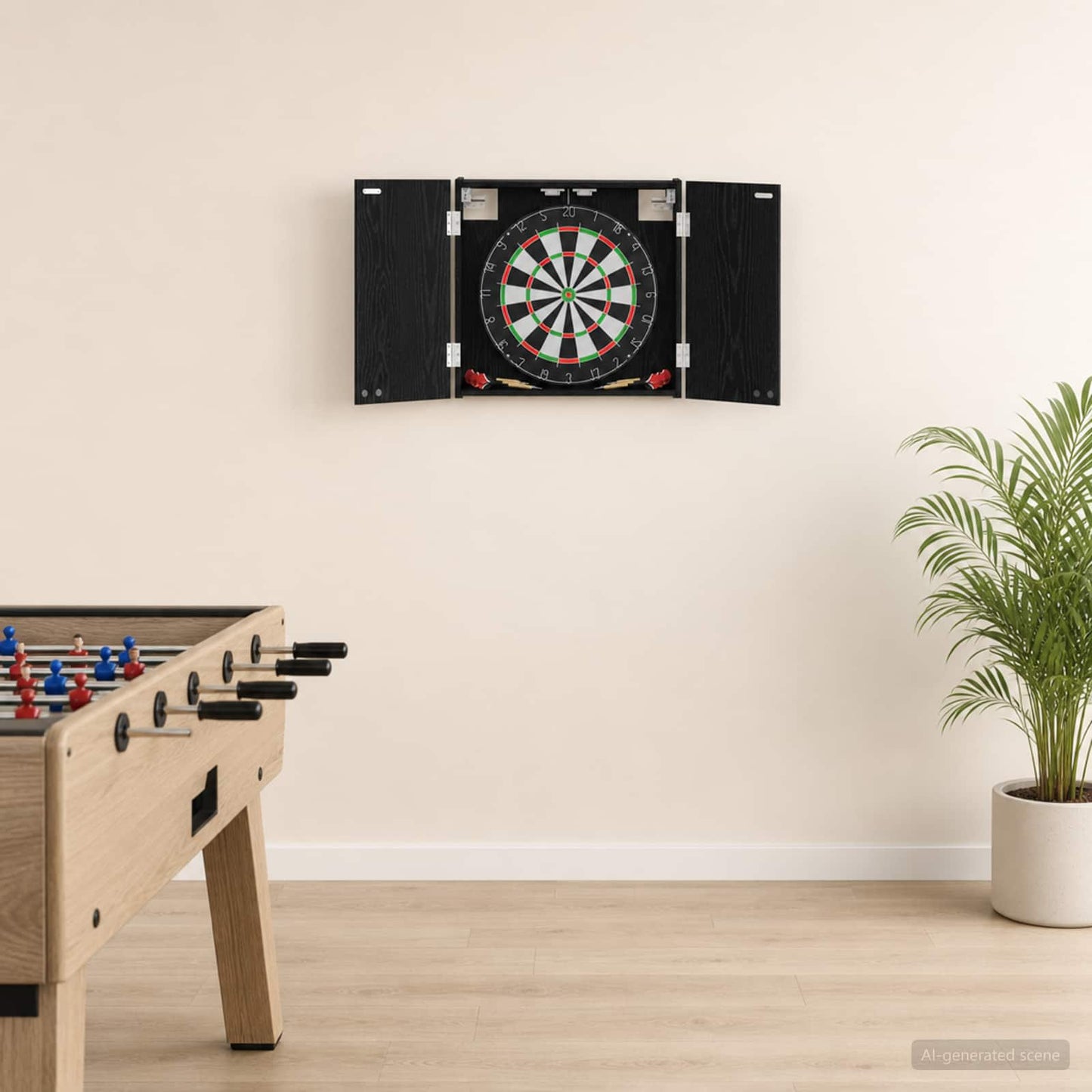 Dartbrettskap Svart eik 56 x 12 x 53,5 cm Konstruert tre
