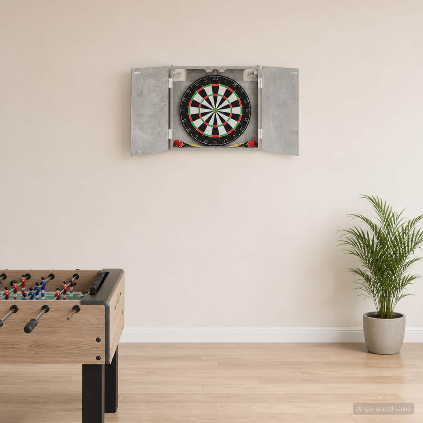 Dartbrettskap Betonggrå 56 x 12 x 53,5 cm Konstruert tre