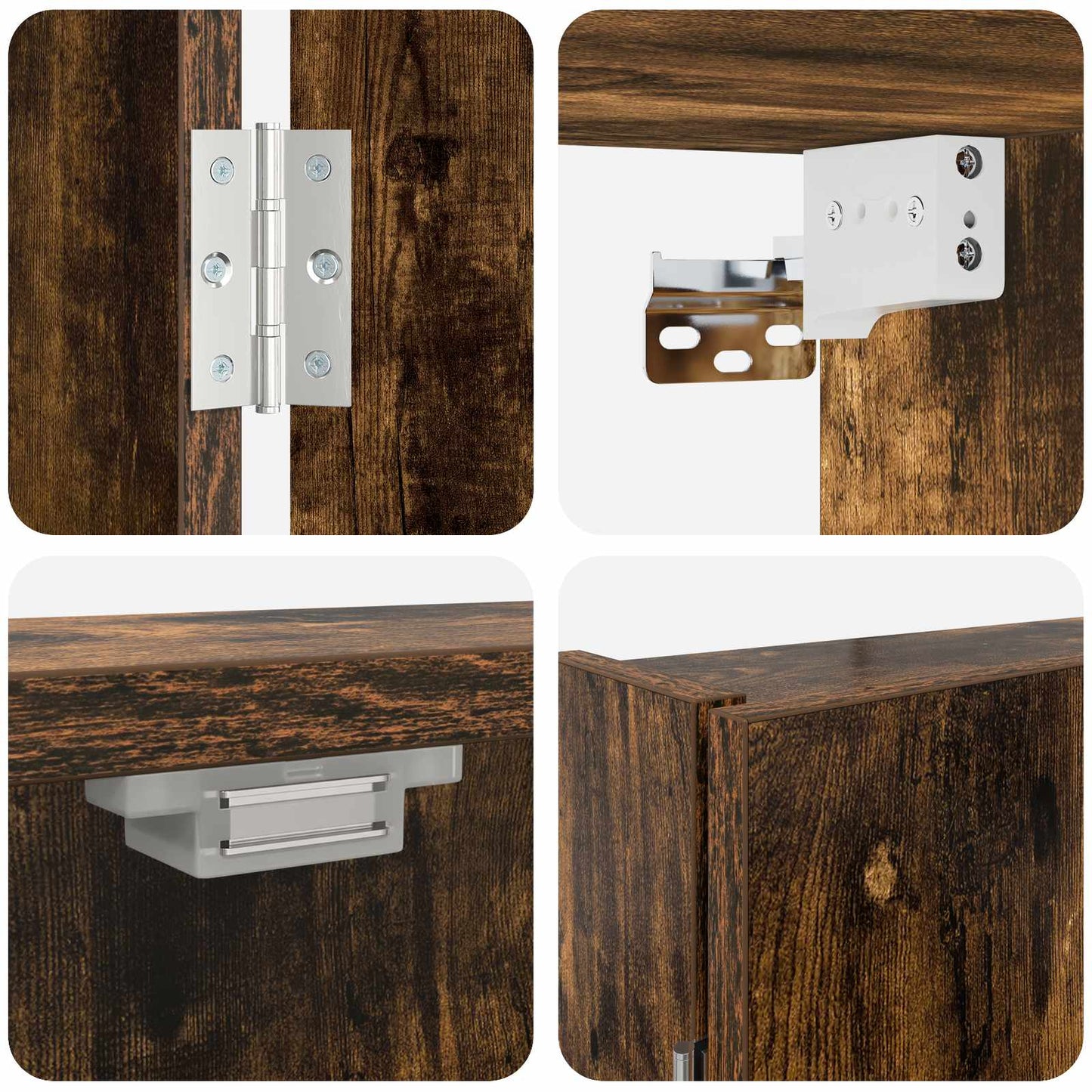 Dartbrettskap Røkt Eik 56 x 12 x 53,5 cm Konstruert tre