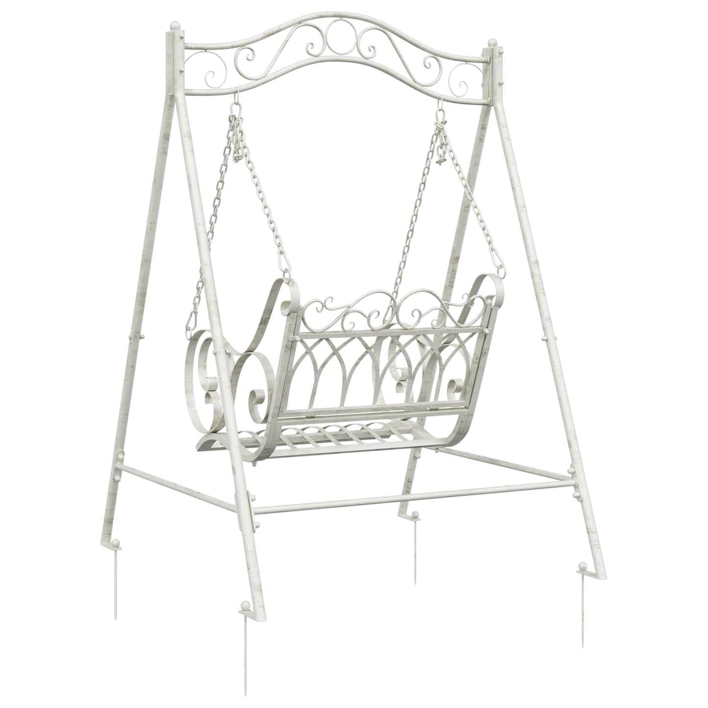 Svingbenk Stål 113 x 121,5 x 168 cm Antikk hvit