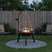 Ildsted med justerbar grillrist ⌀55,5 x 107,5 cm Stål Svart