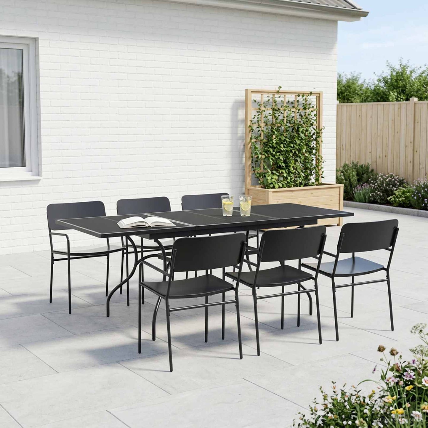 Utvidbart Mesh Spisebord Antrasitt 212 x 90 x 76 cm Stål