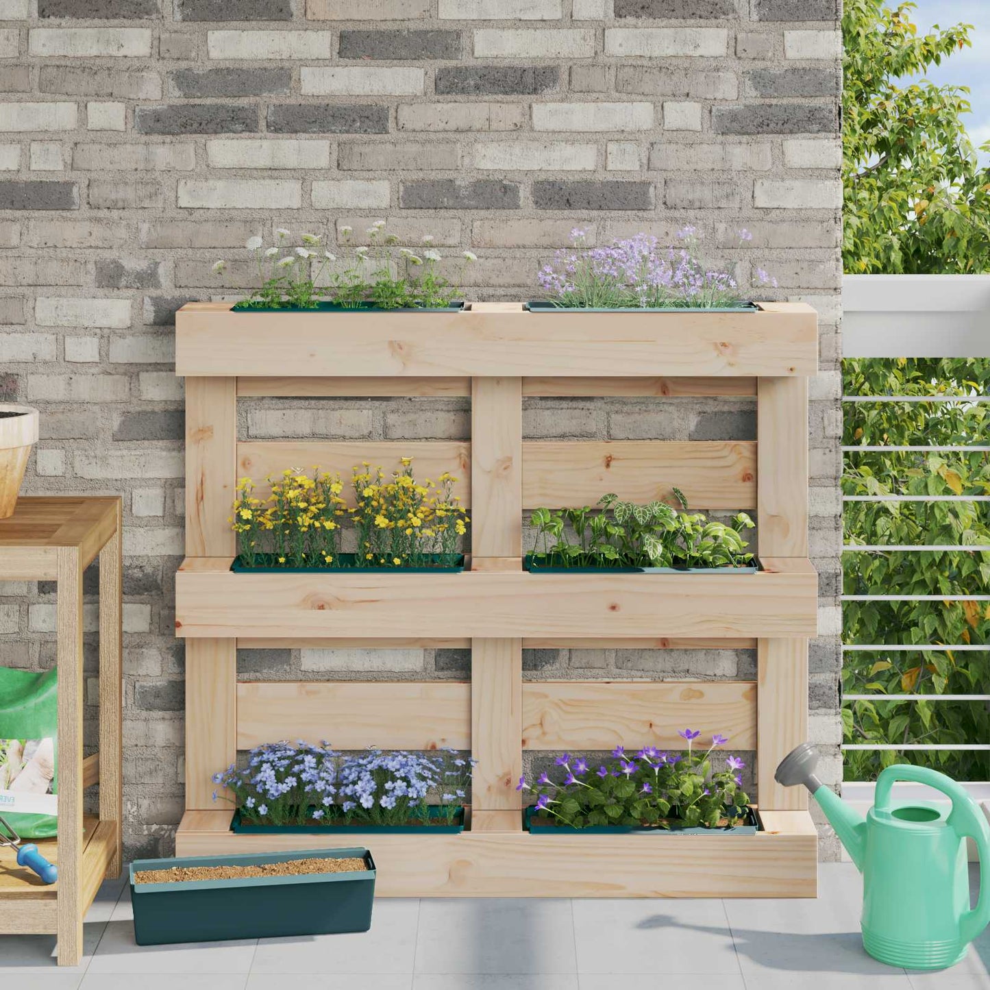 Blomsterkasser for Euro-paller 12 pcs Grønn 36 x 13,5 x 9,5 cm