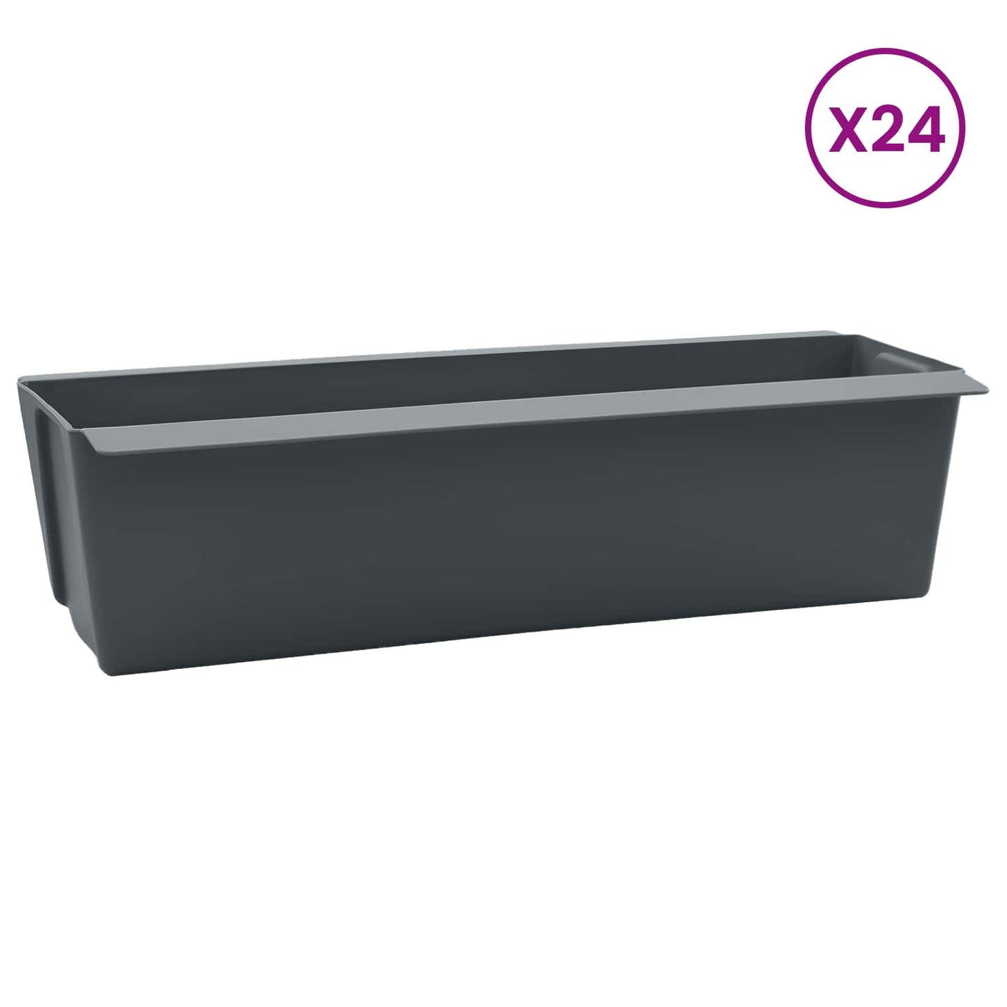 Blomsterkasser for Euro-paller 24 pcs Grå 36 x 13,5 x 9,5 cm