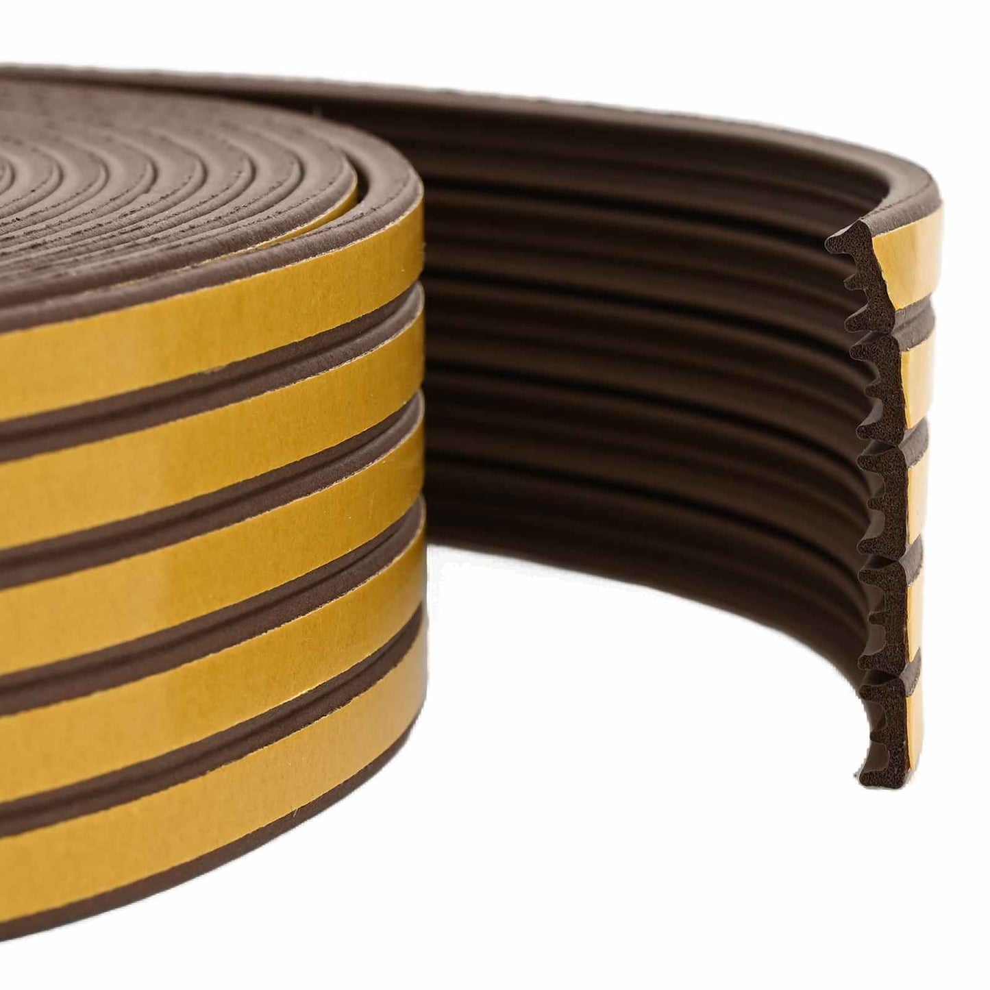 Selvklebende vindusforsegling Brun 15 x 8 mm 12 m EPDM Skum